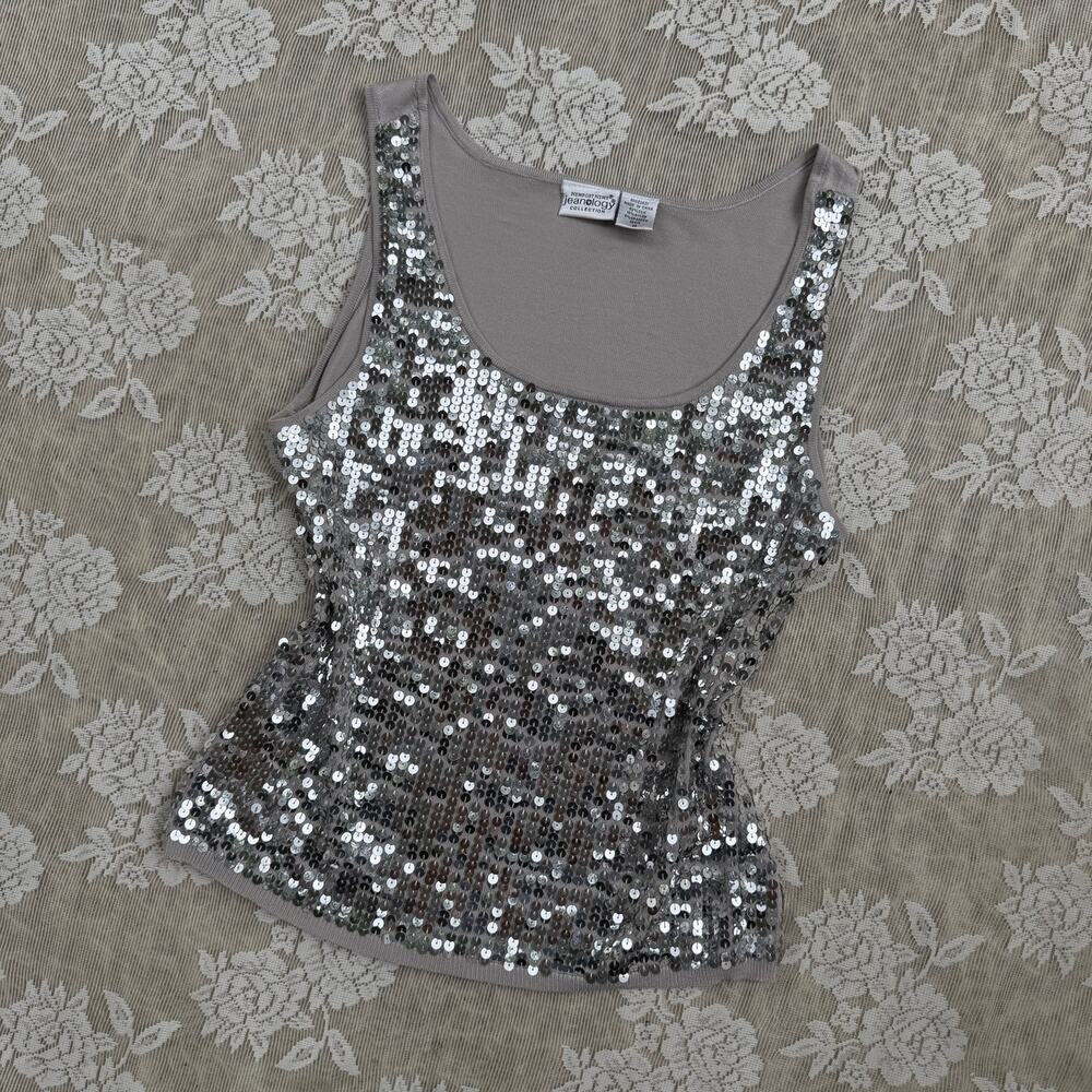 Newport News Jeanology Sequin Tank Top – Size Medium